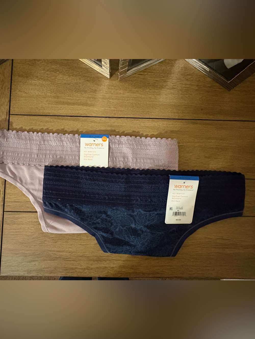 Warner's Navy Blue & Light Lavender Seamless Hipster Set